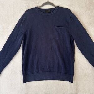 Banana Republic Men's Blue Cotton Lightweight Crewneck Sweater Slub Preppy Large